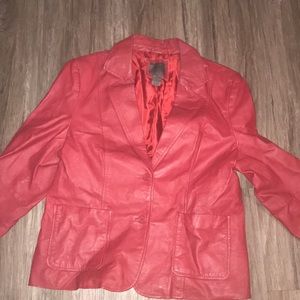 Beautiful red authentic leather jacket